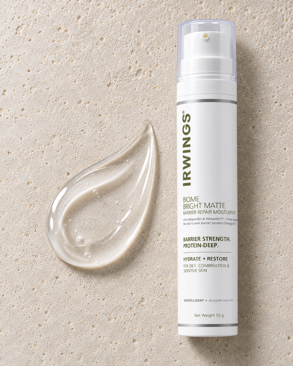 Irwings Biome Bright Matte barrier repair moisturiser for oily, combination and sensitive skin