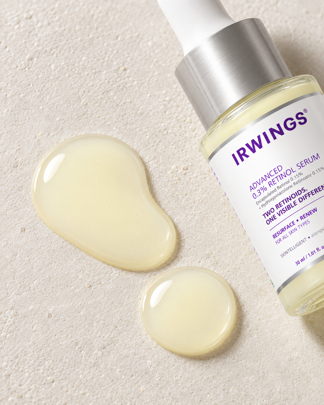 Irwings Advanced 0.3% Retinol Serum for fine lines and uneven texture