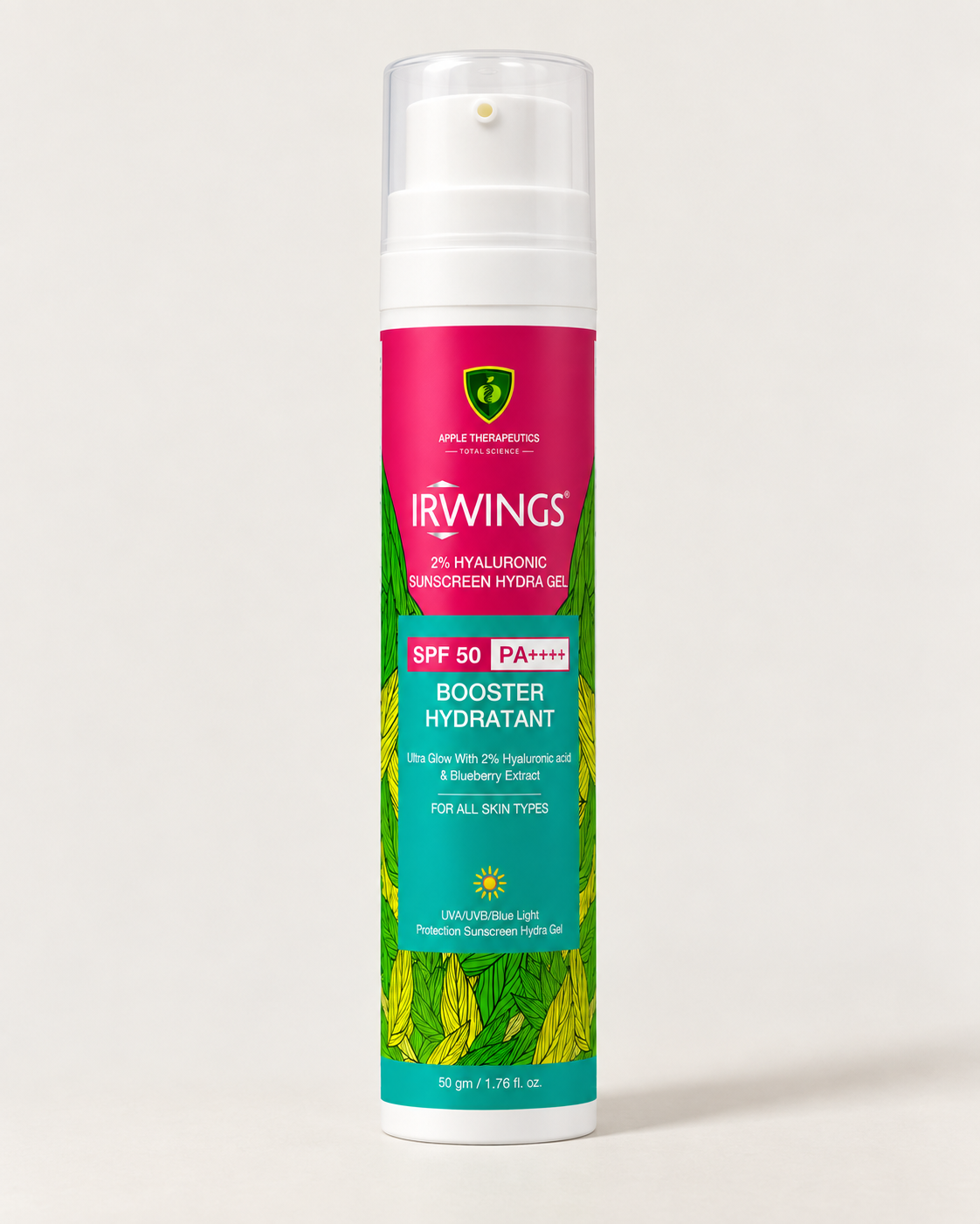 Irwings Hydra Gel Sunscreen SPF 50 PA++++ pack