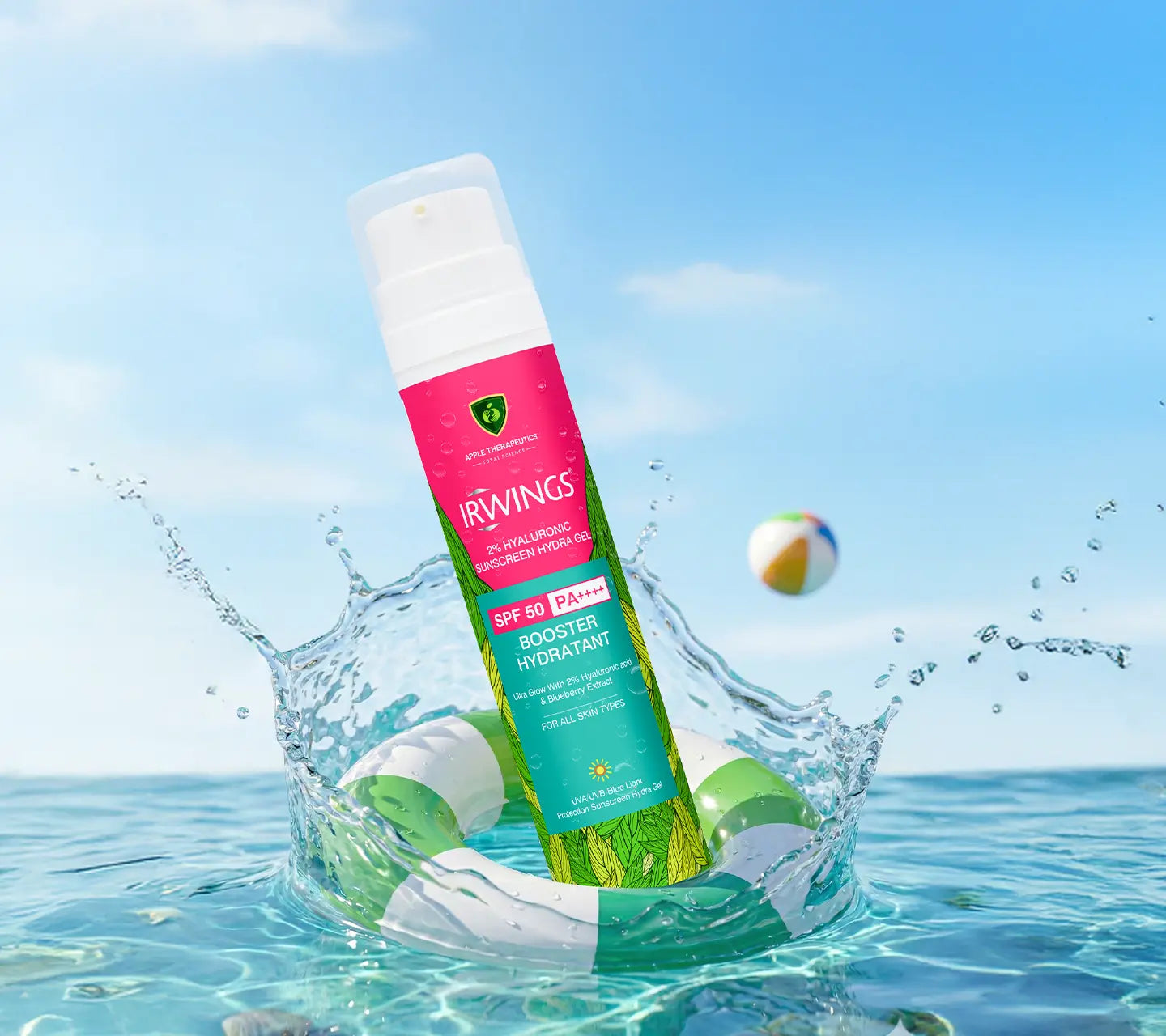 IRWINGS 2% Hyaluronic Sunscreen Hydra Gel SPF 50 PA++++ | Hydrating, Lightweight & Non-Greasy | Sunscreen for Oily & Acne-Prone Skin